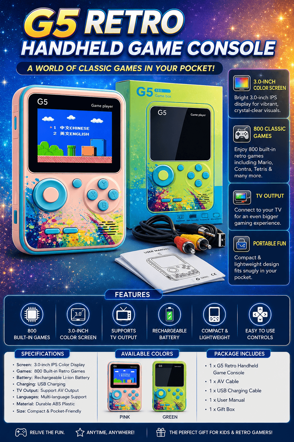 G5 Retro Game Console
